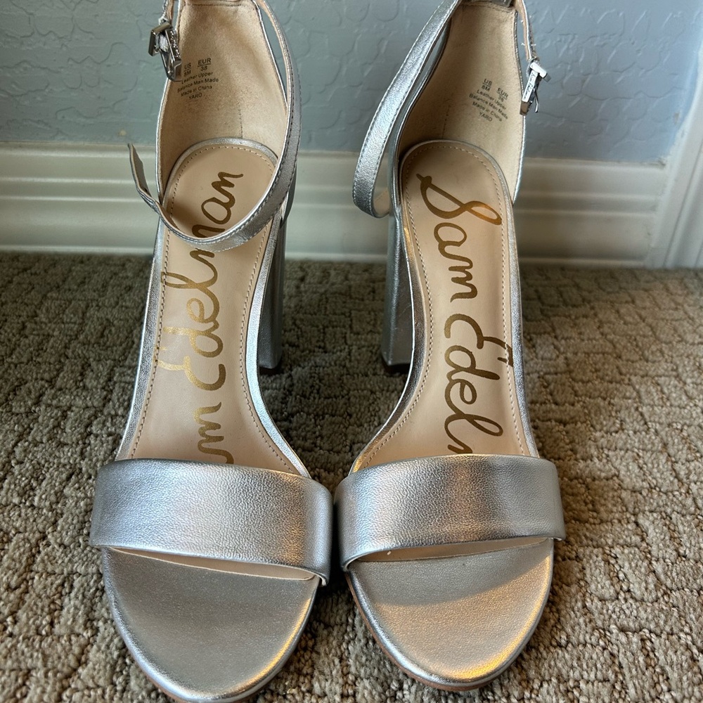 Sam Edelman Metallic Silver Heels